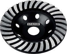 STAYER Турбо, d 125 мм, сегментированная алмазная шлифовальная чашка (33380-125)
