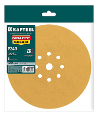 KRAFTOOL Giraffe GOLD-9 225 мм, Р240, шлифовальный круг на липучке, 9 отв. (35651-240)